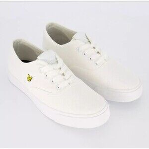 Lyle & Scott Unisex White Canvas Sneakers US Women 8.5 Men 7 Minimalist Timeless